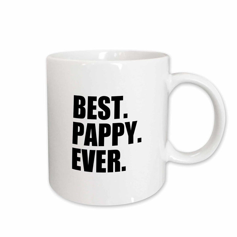 Tailorly White Ceramic 11 oz Mug - Best Pappy Ever Bold Black Minimalist Typography Printed On A Smooth