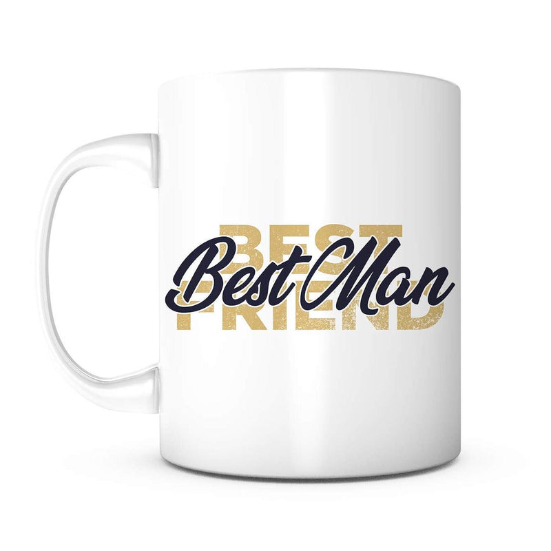 Tailorly White Ceramic 11 oz Mug - Best Man Best Friend Elegant Minimalist Typography Printed On A Sleek Polished