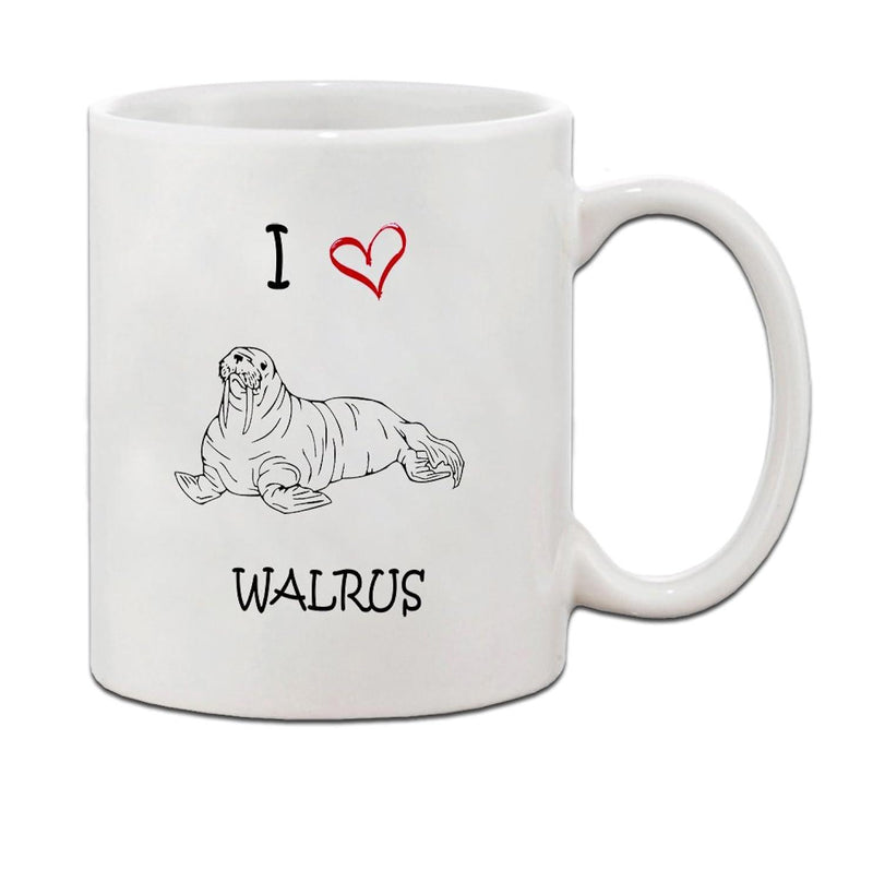 Tailorly White Ceramic 11 oz Mug - I Walrus Simple Hand Drawn Sketch Of A Resting Marine Animal Walrus