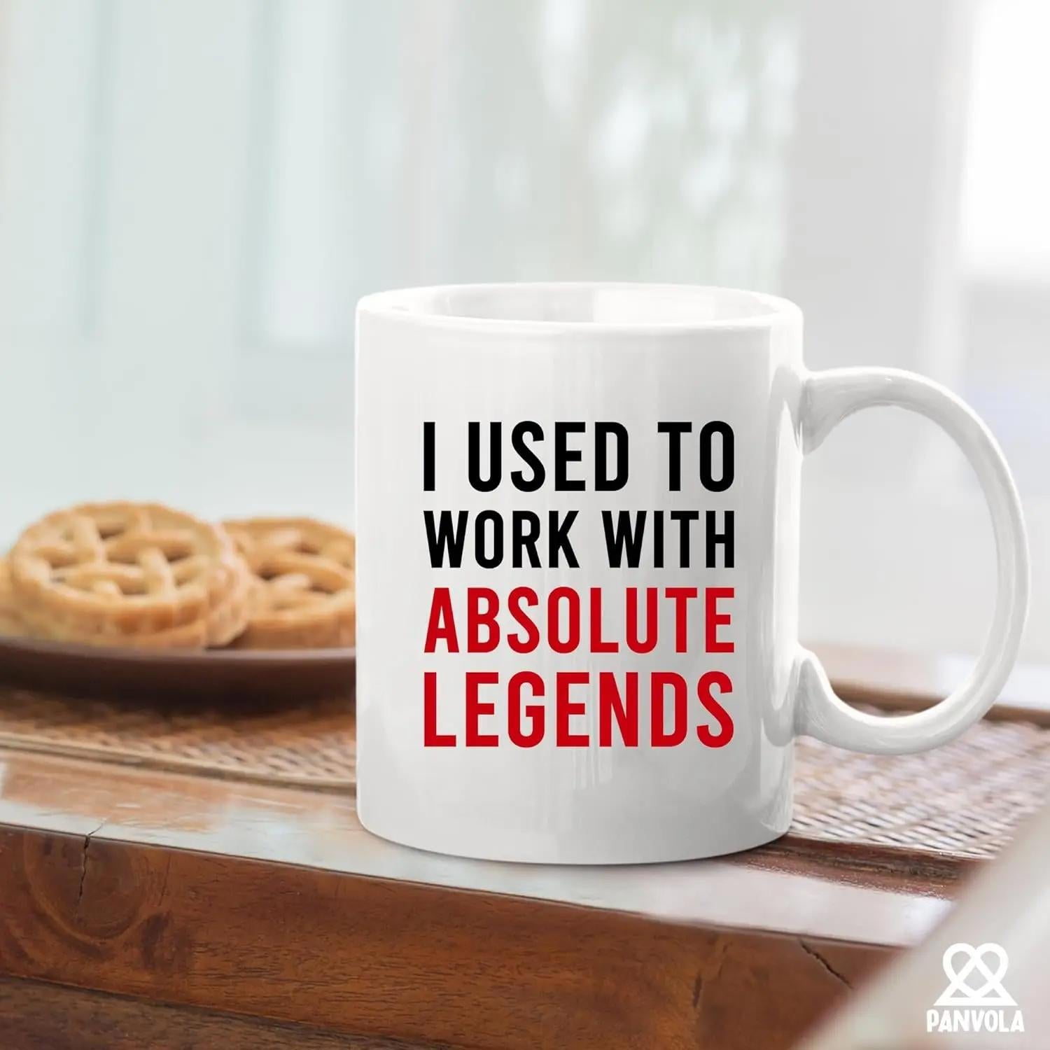 Tailorly White Ceramic 11 oz Mug - I Used To Work With Absolute Legends Bold Black And Red Minimalist Typography On A Polished White Surface Mug