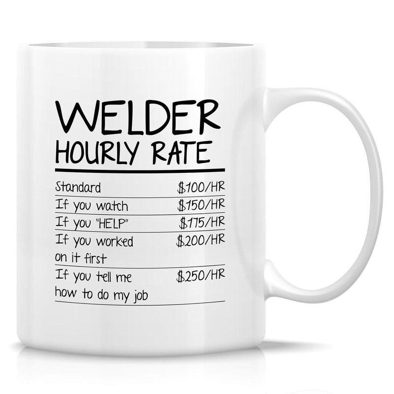 Tailorly White Ceramic 11 oz Mug - Welder Hourly Rate Professional Metal Workshop Service Pricing List For A Skilled Welder