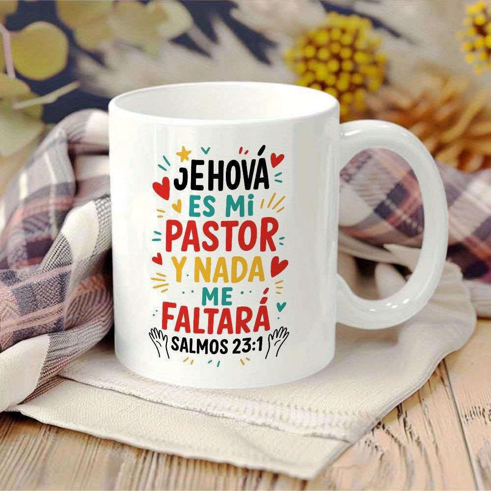 Tailorly White Ceramic 11 oz Mug - Colorful Hearts And Stars With Inspirational Religious Quotes On Ceramic