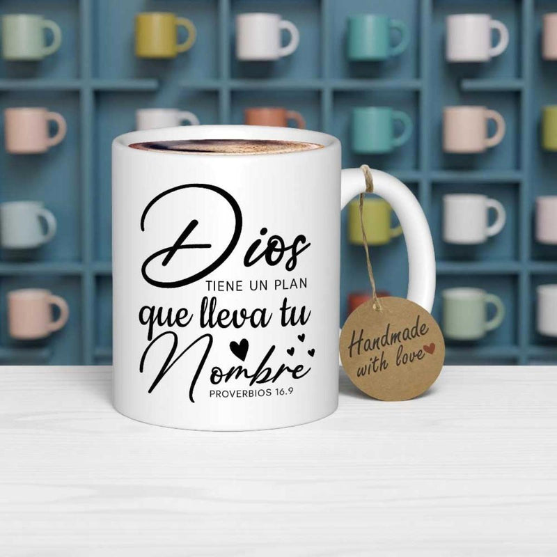Tailorly White Ceramic 11 oz Mug - Handmade With Love Minimalist White Ceramic Vessel Decorated With Script And Tiny Hearts Mug