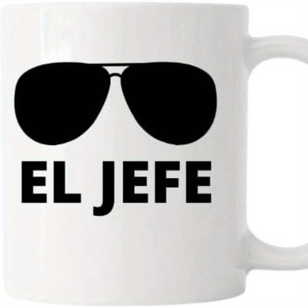 Tailorly White Ceramic 11 oz Mug - Classic Black Aviator Style Shades With Bold Dark Frames Sunglasses