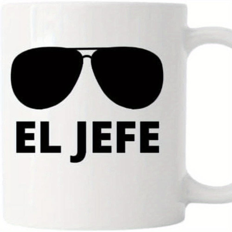 Tailorly White Ceramic 11 oz Mug - Classic Black Aviator Style Shades With Bold Dark Frames Sunglasses