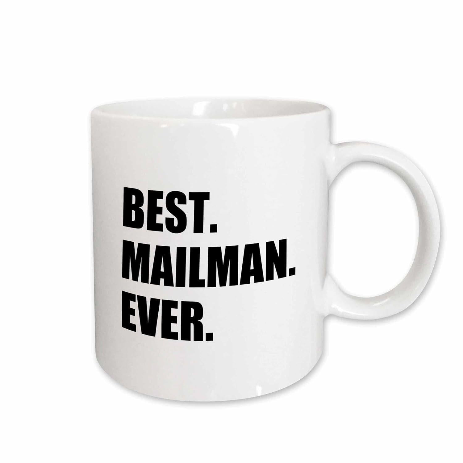Tailorly White Ceramic 11 oz Mug - Best Mailman Ever Minimalist White Ceramic Coffee Vessel With Smooth Surface And Rounded Handle Mug