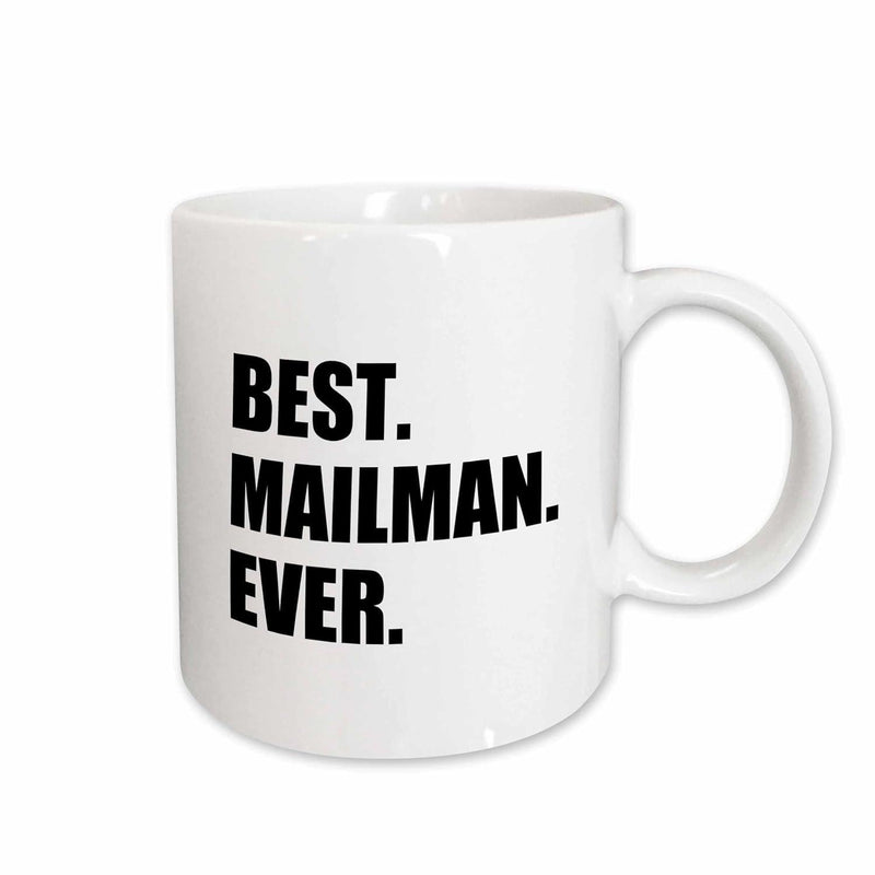 Tailorly White Ceramic 11 oz Mug - Best Mailman Ever Minimalist White Ceramic Coffee Vessel With Smooth Surface And Rounded Handle Mug