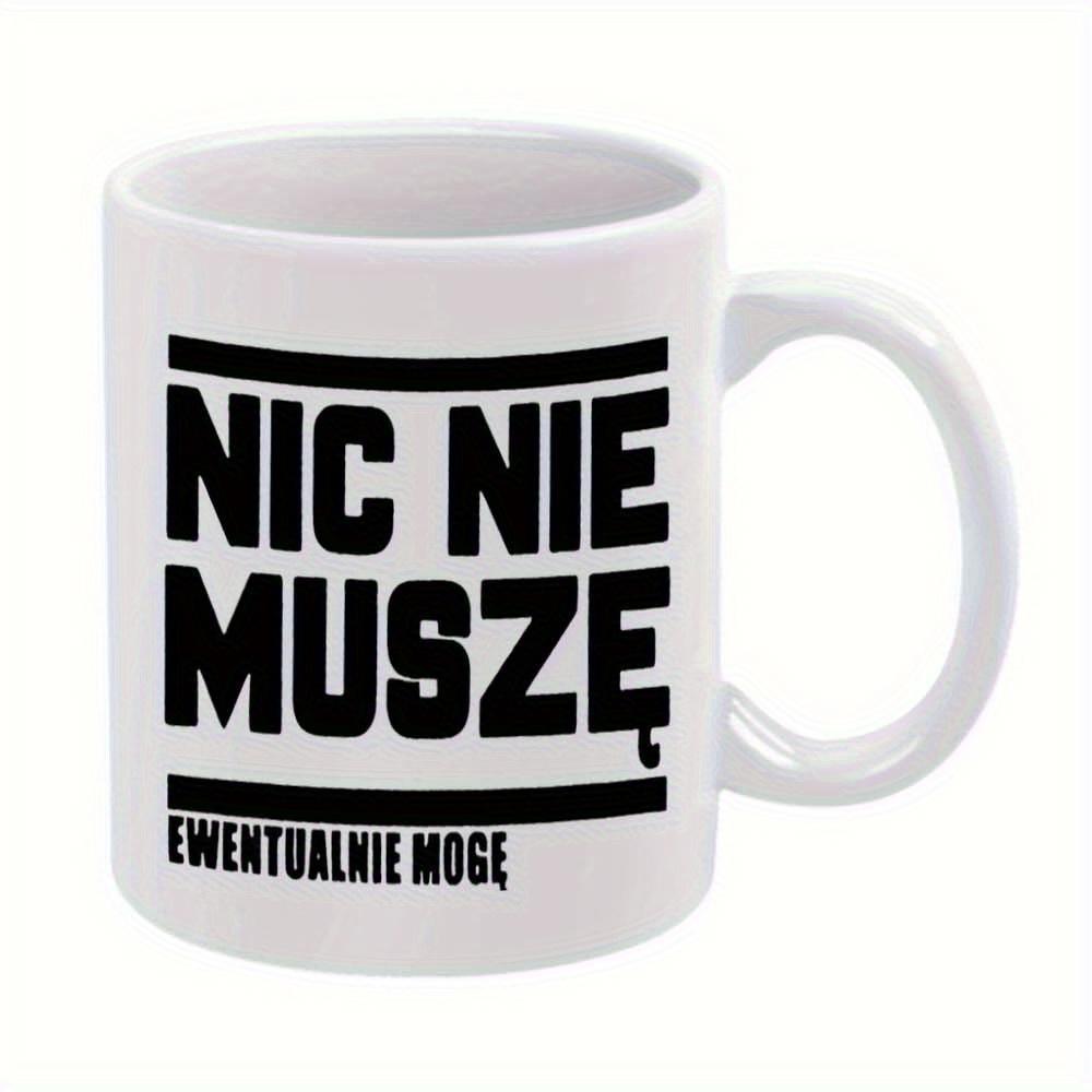 Tailorly White Ceramic 11 oz Mug - Minimalist White Ceramic Cup With Bold Black Typography And Lines Mug
