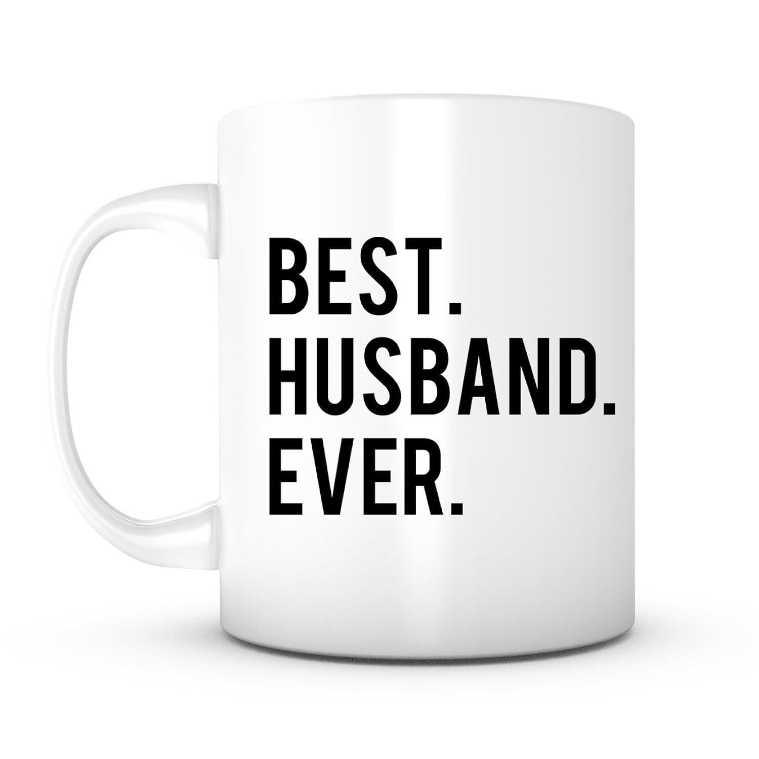 Tailorly White Ceramic 11 oz Mug - Best Husband Ever Minimalist Style Bold Black Text Printed On Simple White Surface Mug
