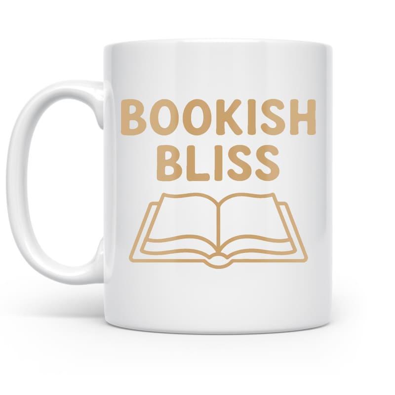 Tailorly White Ceramic 11 oz Mug - Bookish Bliss Simple Open Book Outline With Clean Lines Symbolizing Wisdom And Knowledge Book