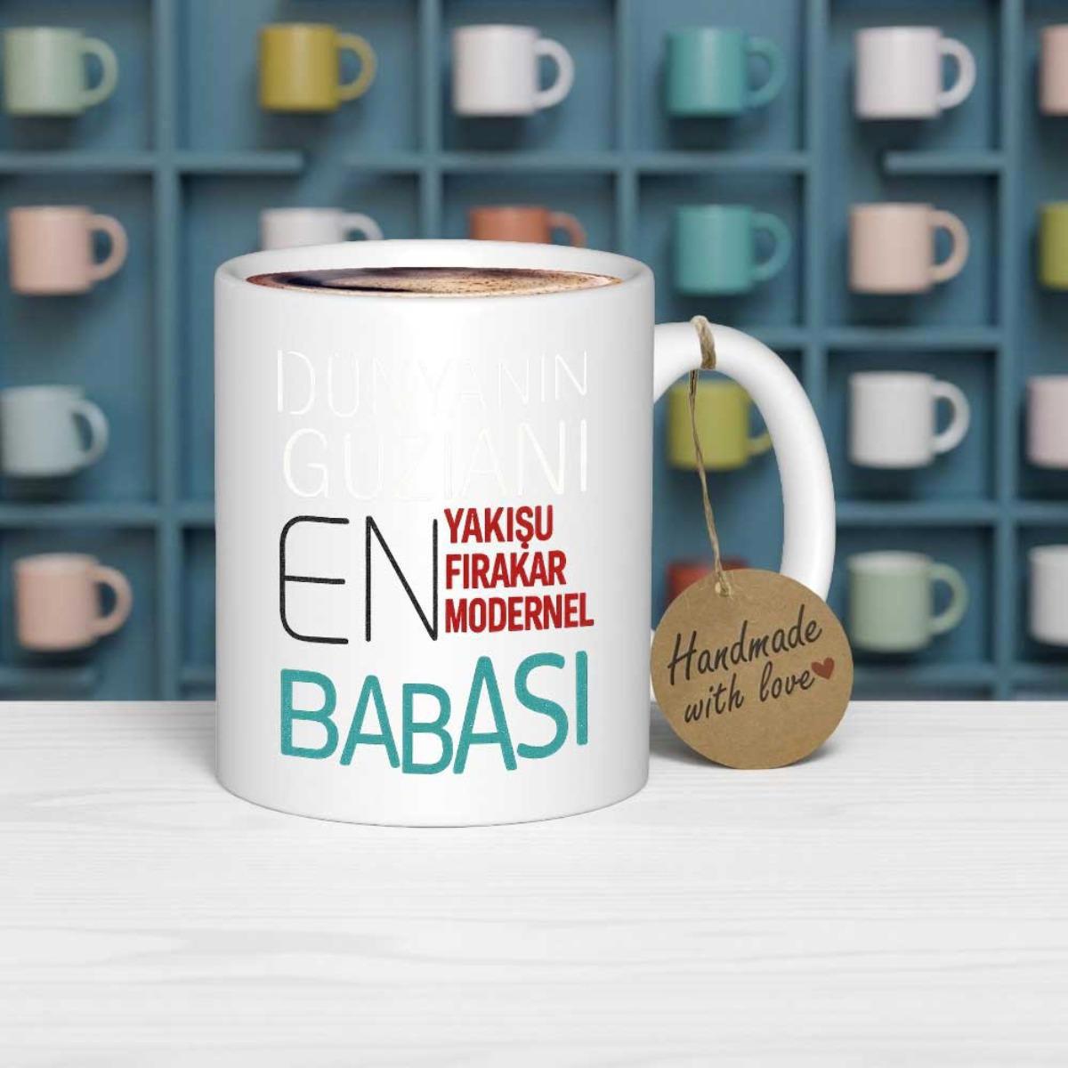 Tailorly White Ceramic 11 oz Mug - Handmade With Love Classic White Ceramic Coffee Cup Featuring Colorful Typographic Text Mug