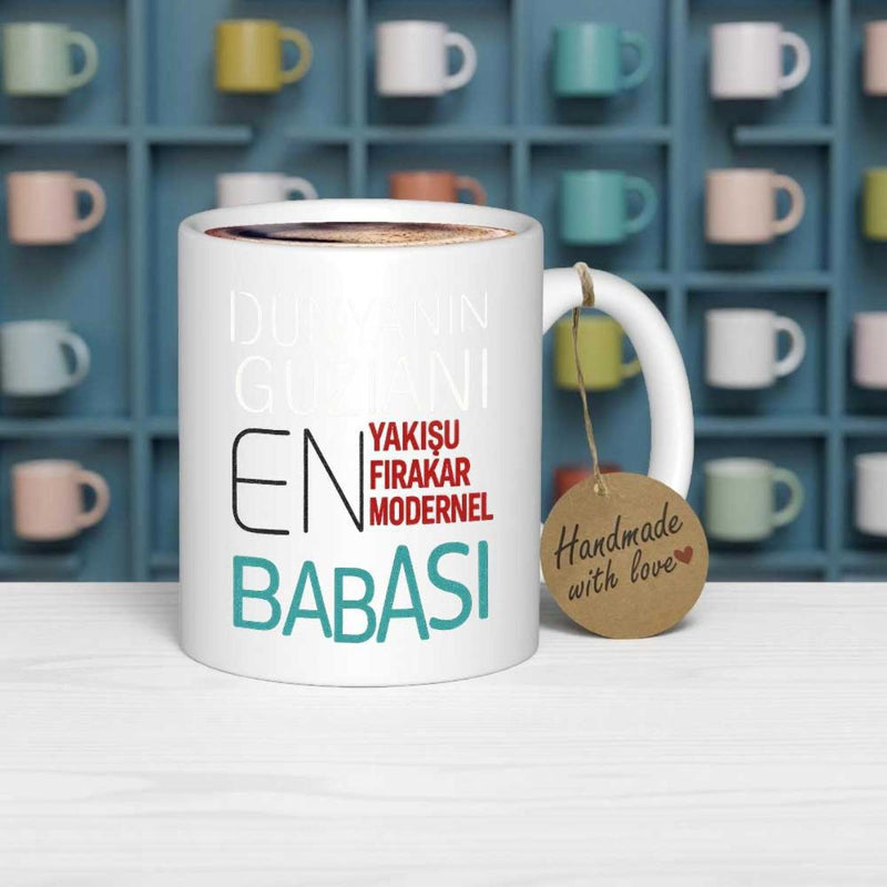 Tailorly White Ceramic 11 oz Mug - Handmade With Love Classic White Ceramic Coffee Cup Featuring Colorful Typographic Text Mug
