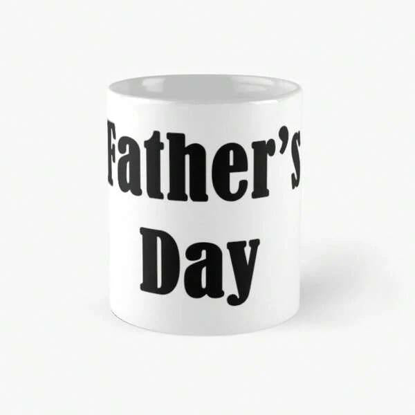 Tailorly White Ceramic 11 oz Mug - Father's Day Bold Black Letters Printed Centrally On A Simple Ceramic Background Mug