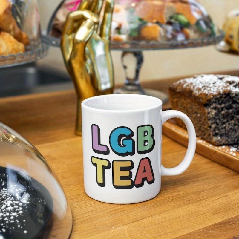 Tailorly White Ceramic 11 oz Mug - Lgb Tea Minimalist White Ceramic Kitchenware Sitting On A Rustic Wooden Table Surface Mug
