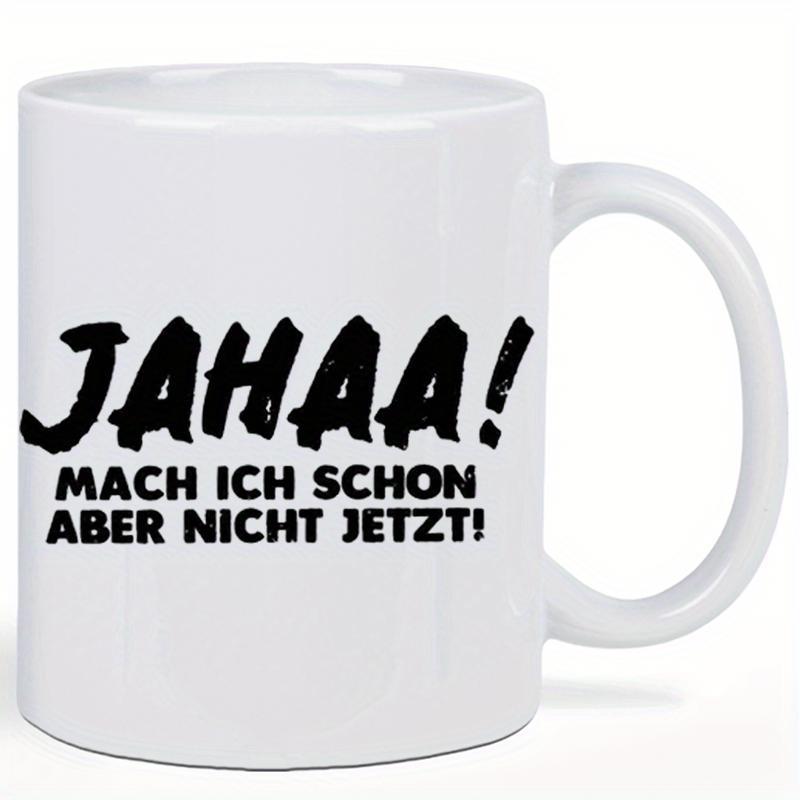 Tailorly White Ceramic 11 oz Mug - Clean Simple Cylindrical White Ceramic Vessel With Bold Black Artistic Typography Mug