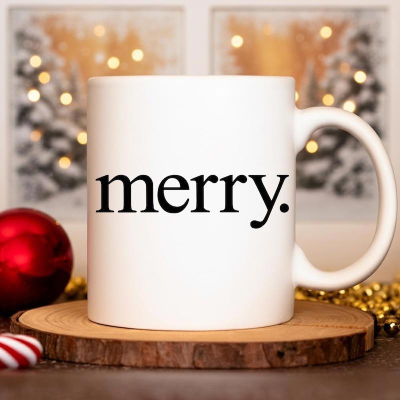 Tailorly White Ceramic 11 oz Mug - Merry Minimalist White Ceramic Coffee Cup On Rustic Wooden Base Under Warm Lights Mug