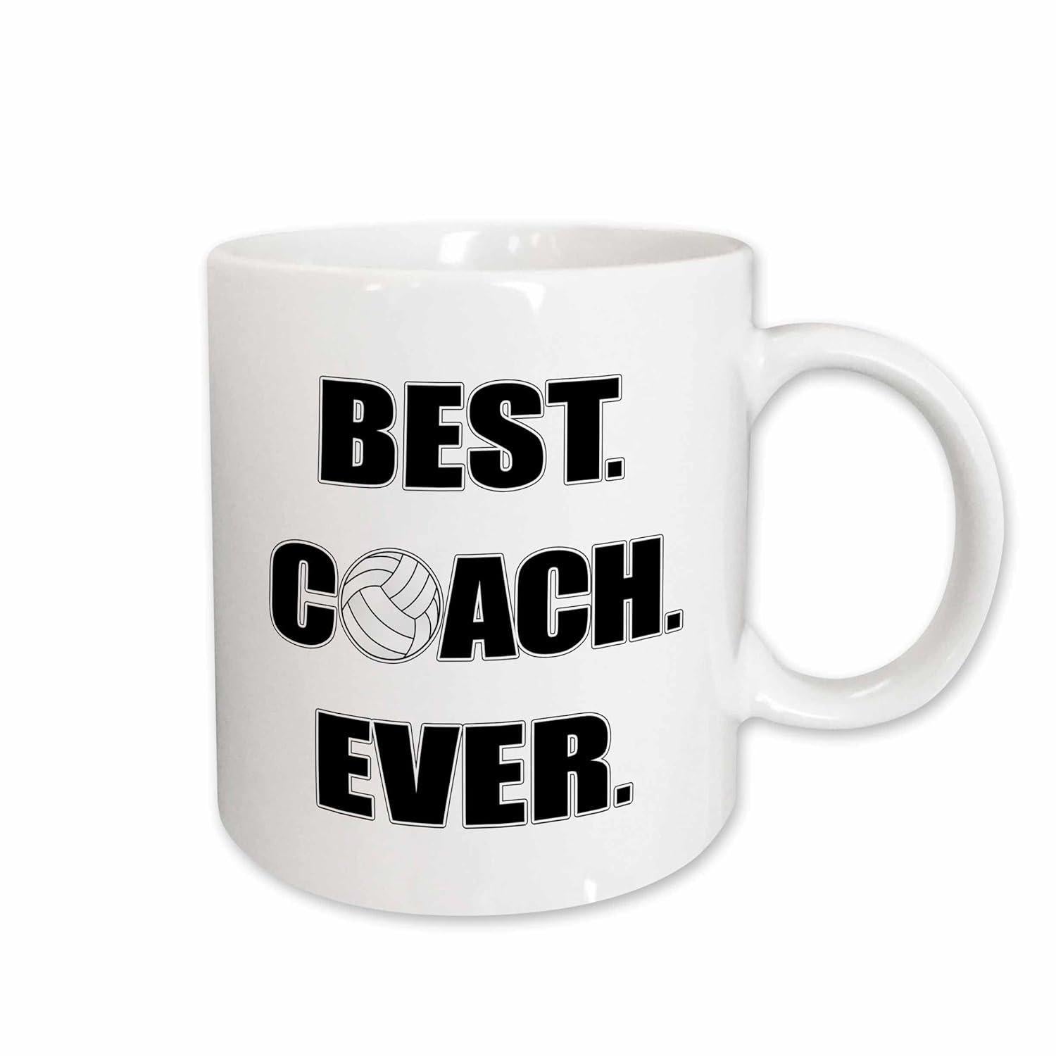 Tailorly White Ceramic 11 oz Mug - Best Coach Ever Minimalist Featuring Bold Text And Volleyball Mug