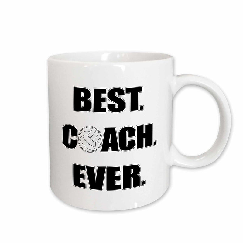 Tailorly White Ceramic 11 oz Mug - Best Coach Ever Minimalist Featuring Bold Text And Volleyball Mug