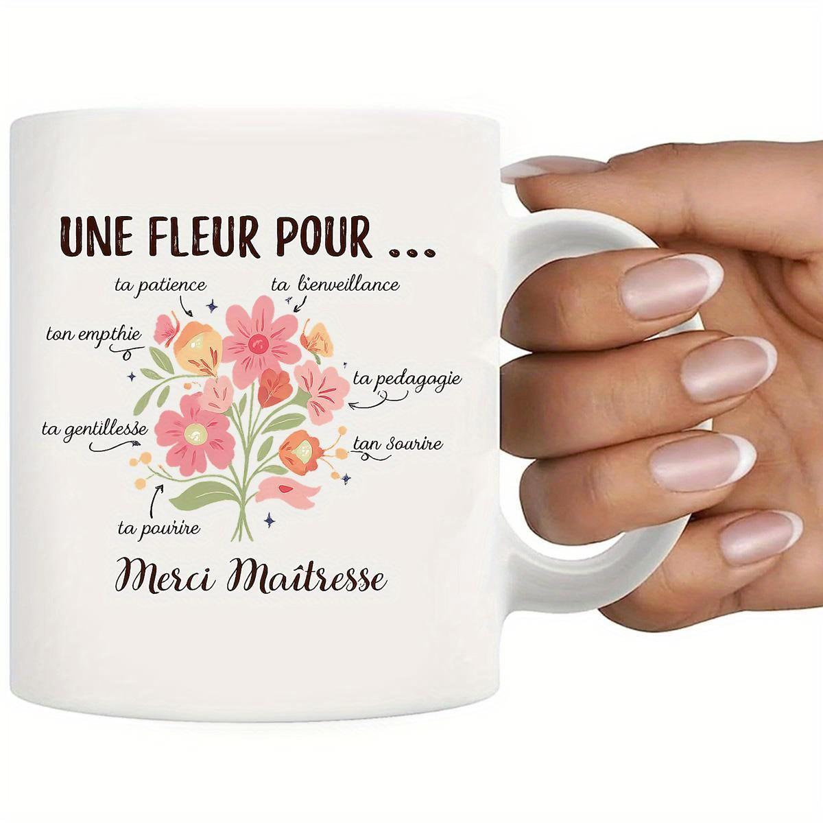 Tailorly White Ceramic 11 oz Mug - Beautiful Pastel Floral Bouquet Surrounded By Heartfelt Words Of Deep Gratitude Flower