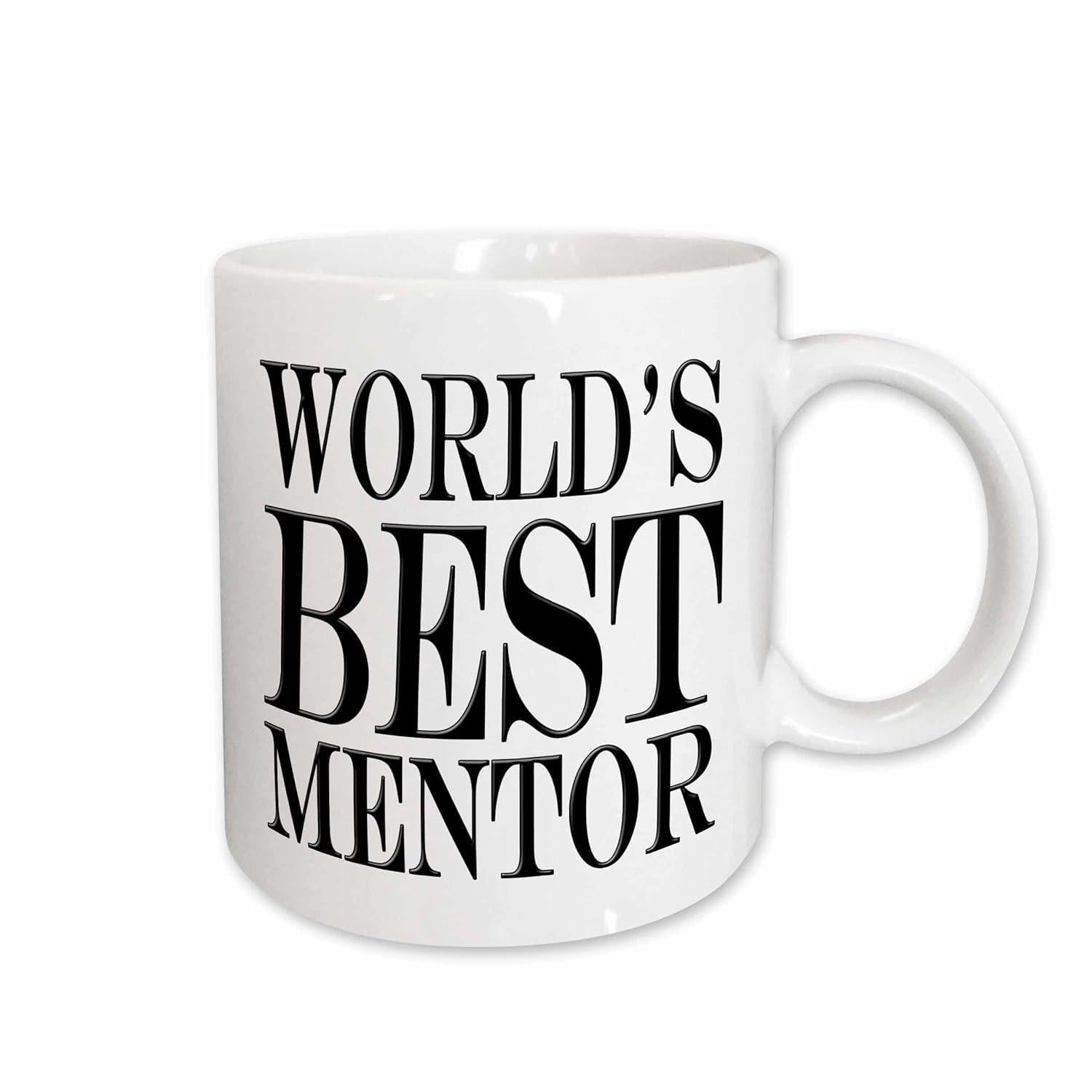 Tailorly White Ceramic 11 oz Mug - Worlds Best Mentor Bold Serif Typography Displaying Appreciation For Great Professional Mentor