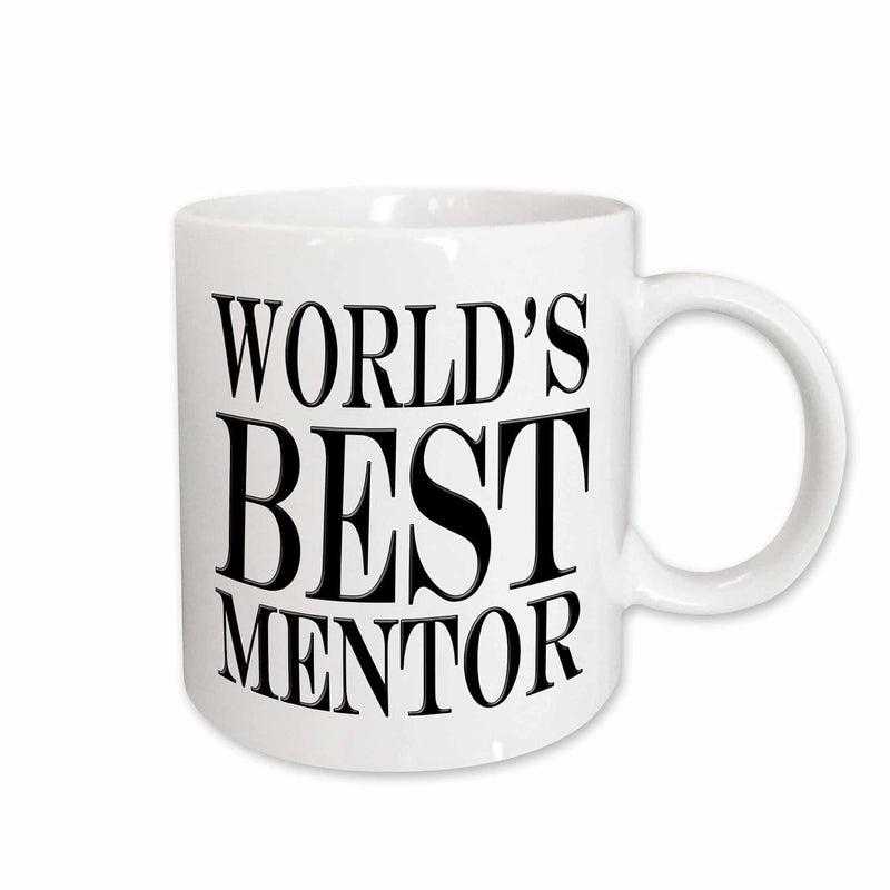 Tailorly White Ceramic 11 oz Mug - Worlds Best Mentor Bold Serif Typography Displaying Appreciation For Great Professional Mentor
