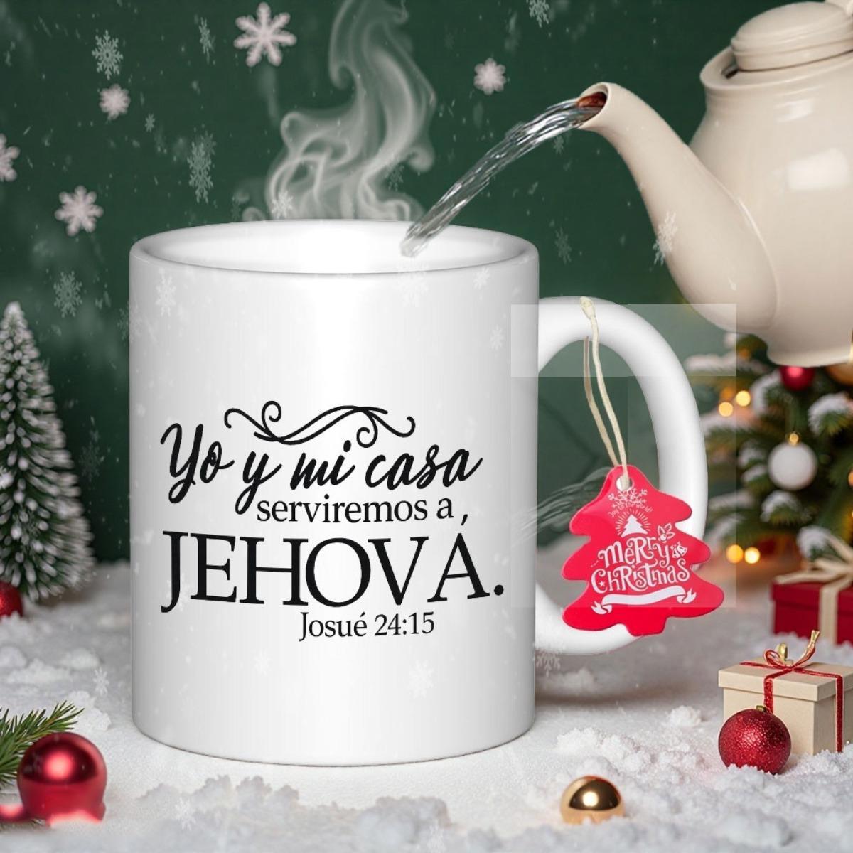 Tailorly White Ceramic 11 oz Mug - Merry Christmas Minimalist Ceramic Container Featuring Bold Spiritual Lettering Under Warm Holiday Atmosphere Mug