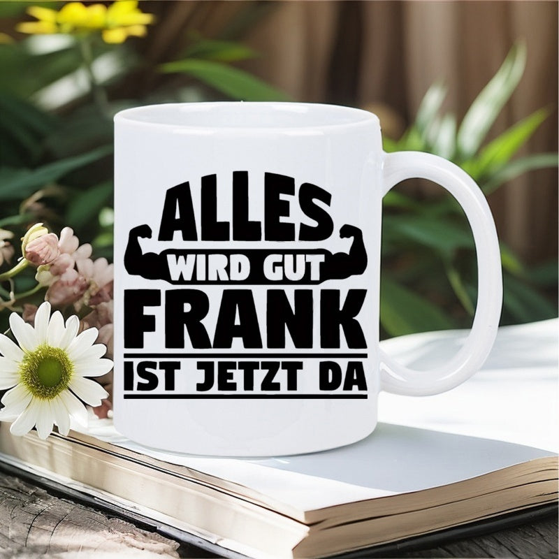 Tailorly White Ceramic 11 oz Mug - Minimalist Displaying Bold Black Typography And Muscular Arm Mug