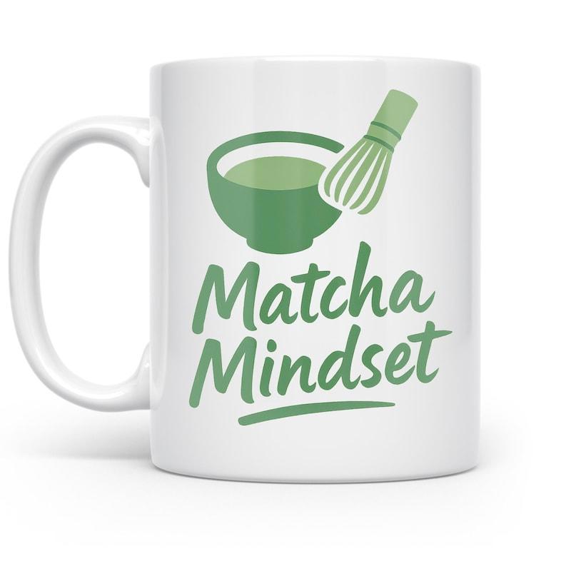 Tailorly White Ceramic 11 oz Mug - Matcha Mindset Traditional Green Tea Set Featuring A Bamboo Whisk Bowl