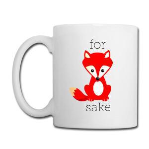 Tailorly White Ceramic 11 oz Mug - For Sake Adorable Red Cartoon Sitting With A Fluffy Tail Forest Animal Fox