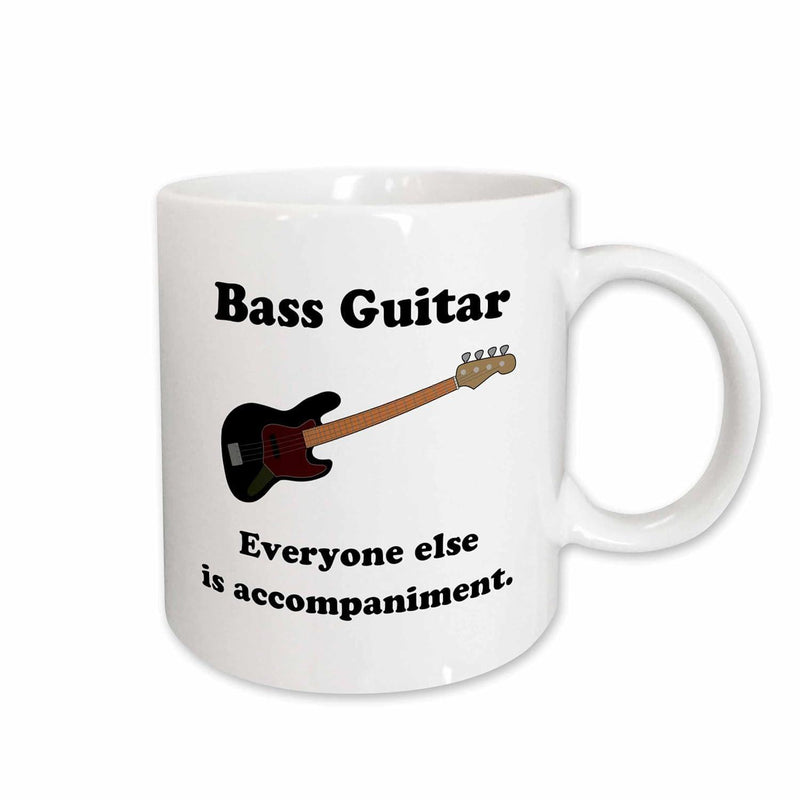 Tailorly White Ceramic 11 oz Mug - Bass Guitar Everyone Else Is Accompaniment Sleek Electric Musical Instrument With Dark Body And Wooden Neck Guitar