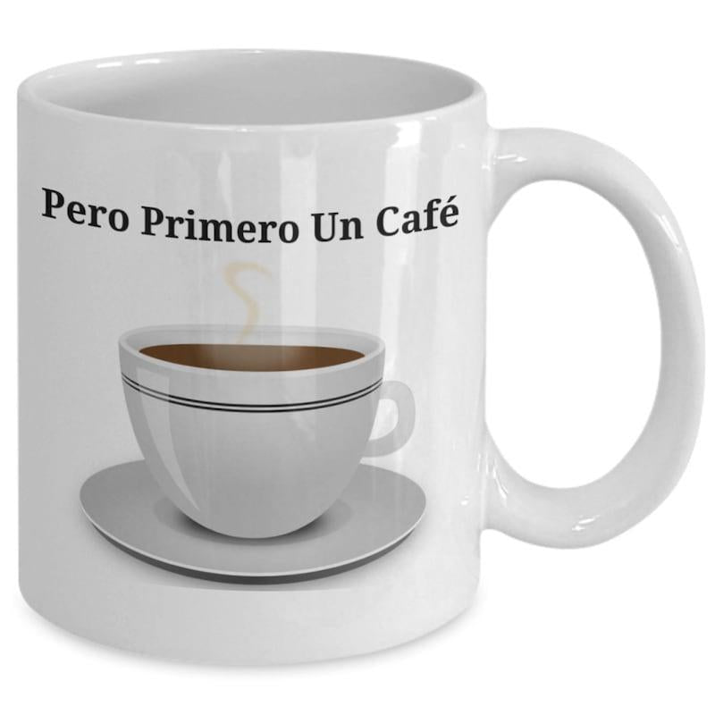 Tailorly White Ceramic 11 oz Mug - Simple White Ceramic Illustration Featuring Steaming Hot Coffee On Saucer Cup