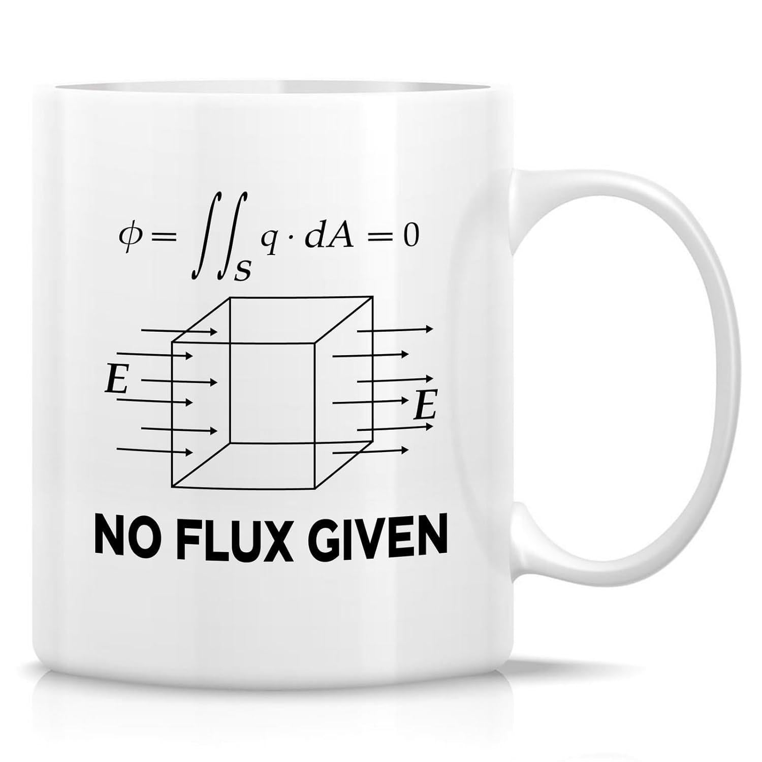 Tailorly White Ceramic 11 oz Mug - No Flux Given Scientific Physics Equations With A Geometric Vector Line Cube