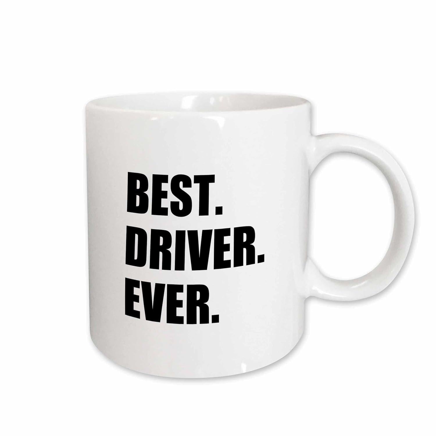 Tailorly White Ceramic 11 oz Mug - Best Driver Ever Minimalist White Ceramic Vessel With Smooth Surface And Comfort Handle Mug