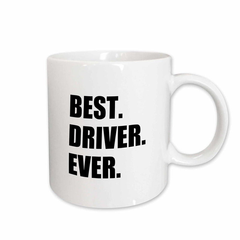 Tailorly White Ceramic 11 oz Mug - Best Driver Ever Minimalist White Ceramic Vessel With Smooth Surface And Comfort Handle Mug