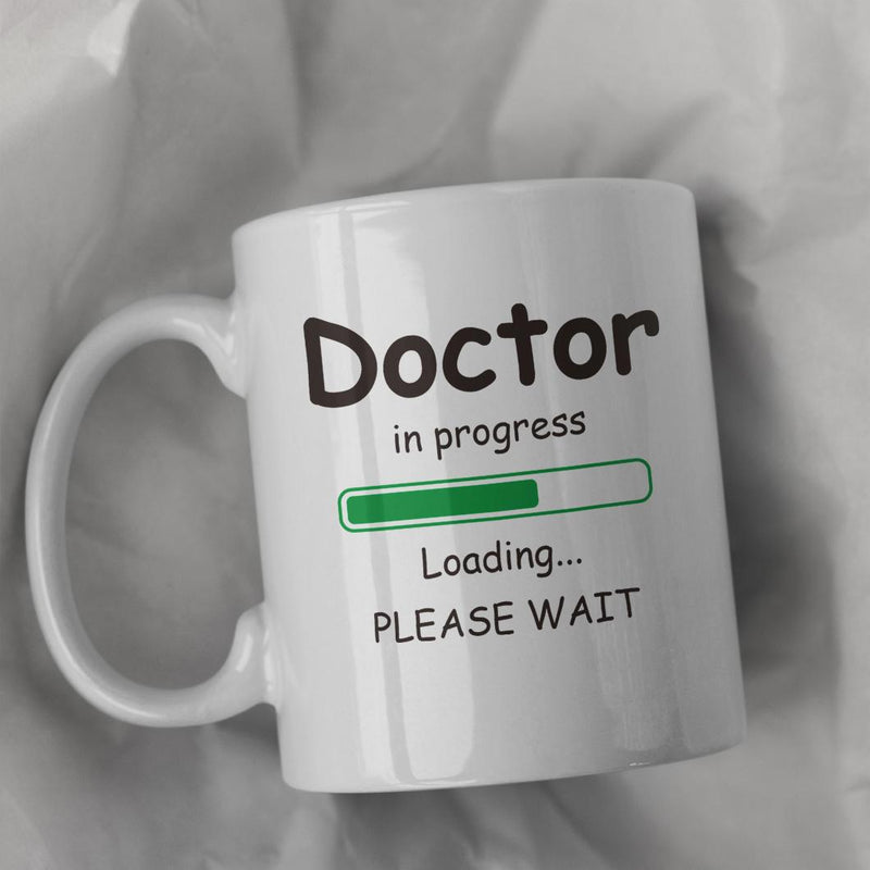 Tailorly White Ceramic 11 oz Mug - Doctor In Progress Loading Please Wait Vibrant Green Loading Bar Centered On A Clean Smooth Ceramic Mug