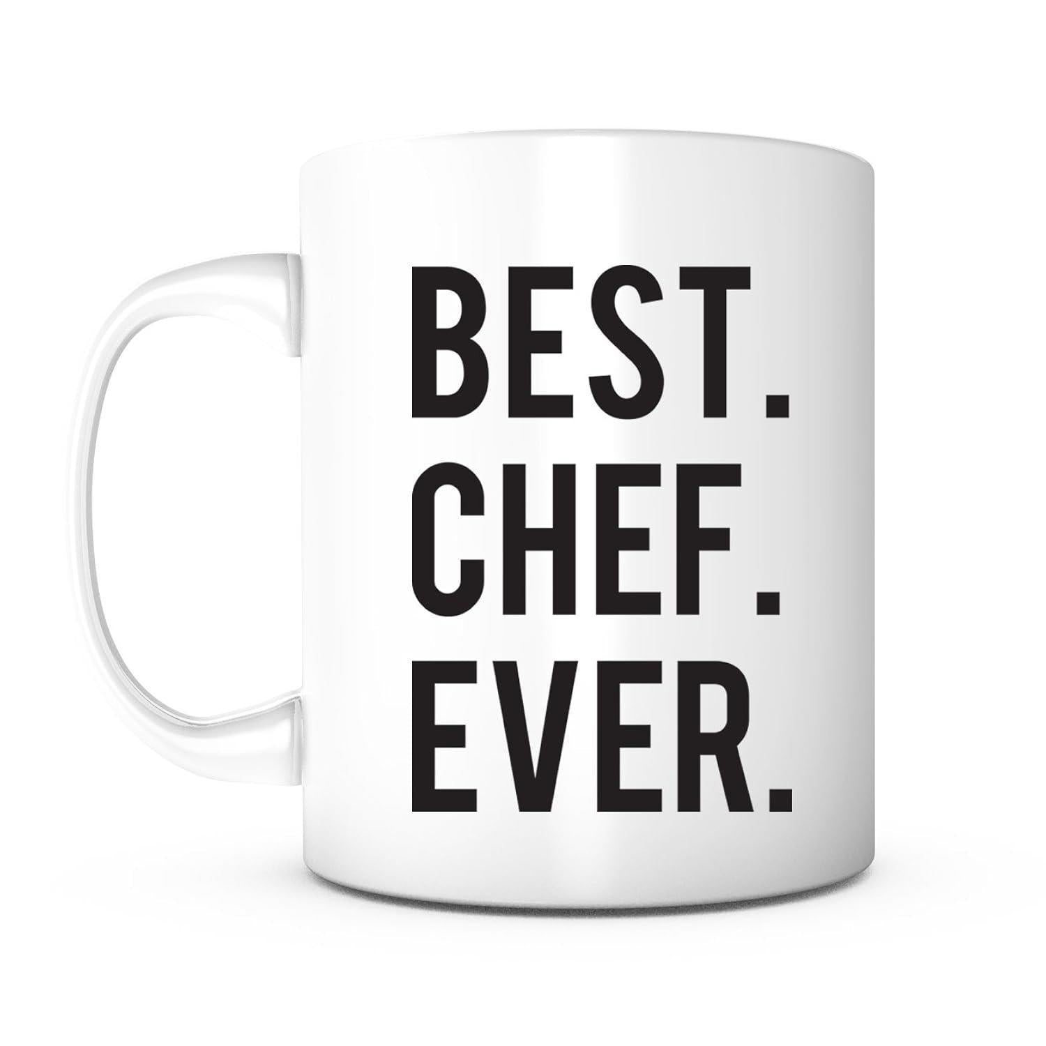 Tailorly White Ceramic 11 oz Mug - Best Chef Ever Simple Bold Black Typography Printed On A Polished White Surface Ceramic Mug