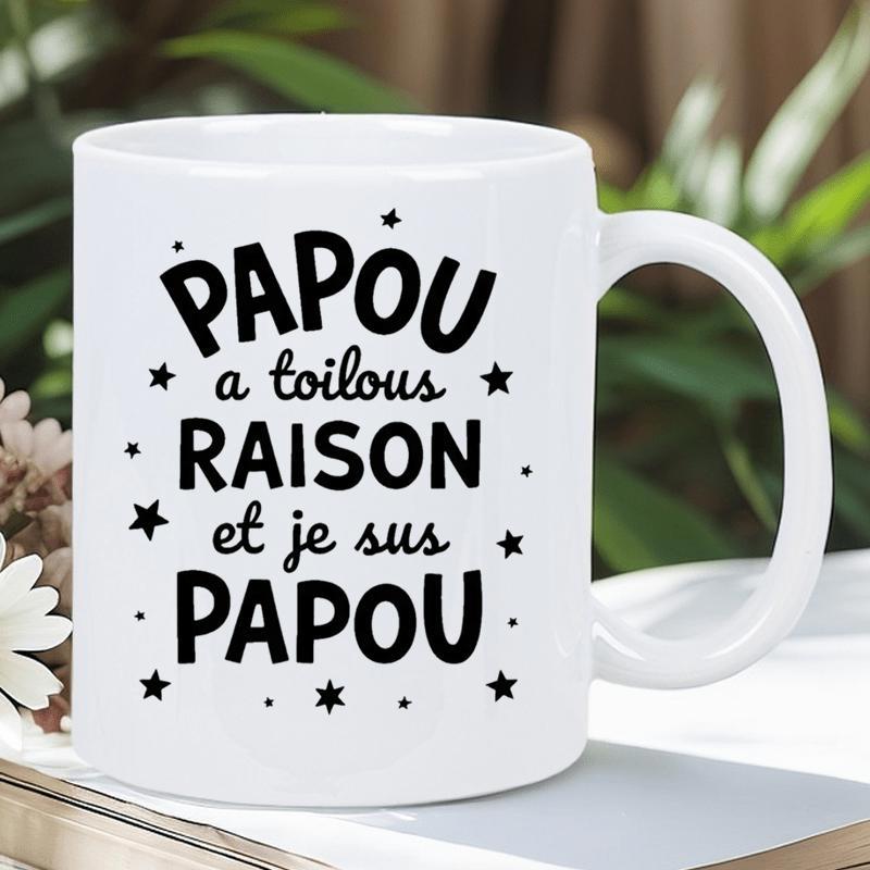 Tailorly White Ceramic 11 oz Mug - Minimalist White Surface With Scattered Black Stars And Decorative Text Layout Mug