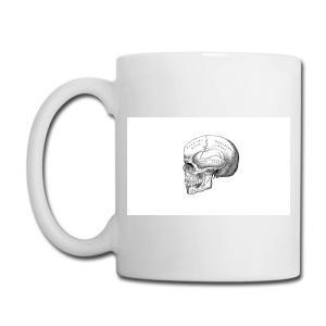 Tailorly White Ceramic 11 oz Mug - Vintage Anatomical Sketch Featuring Intricate Details Of A Human Side Profile Skull
