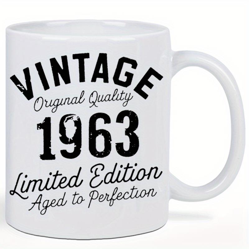 Tailorly White Ceramic 11 oz Mug - Vintage Original Quality 1963 Limited Edition Aged To Perfection Minimalist Classic Typographic Layout On A Cylindrical Smooth