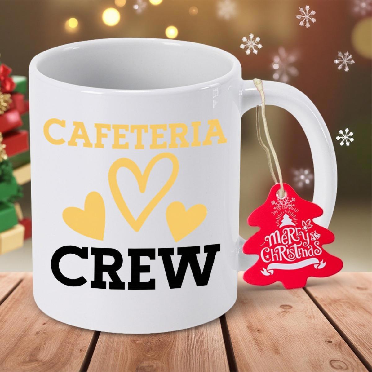 Tailorly White Ceramic 11 oz Mug - Cafeteria Crew Vibrant Yellow Hearts Arranged Neatly On A Polished Ceramic Surface Heart