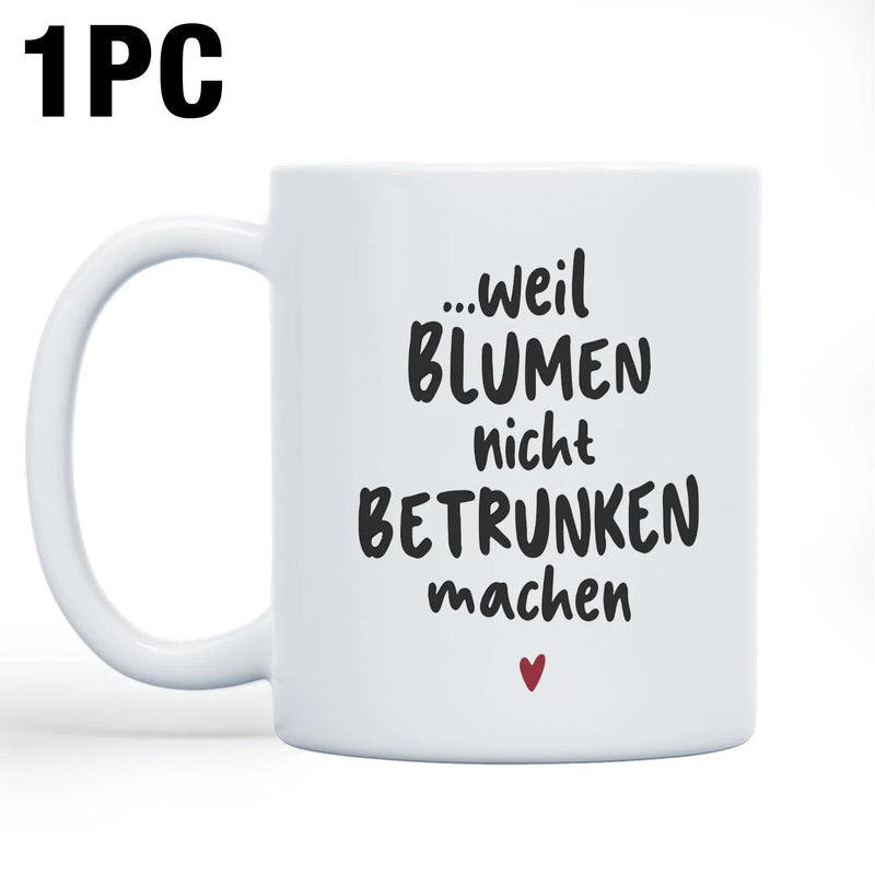Tailorly White Ceramic 11 oz Mug - Simple Minimalist Black Typography Featuring A Small Delicate Red Heart