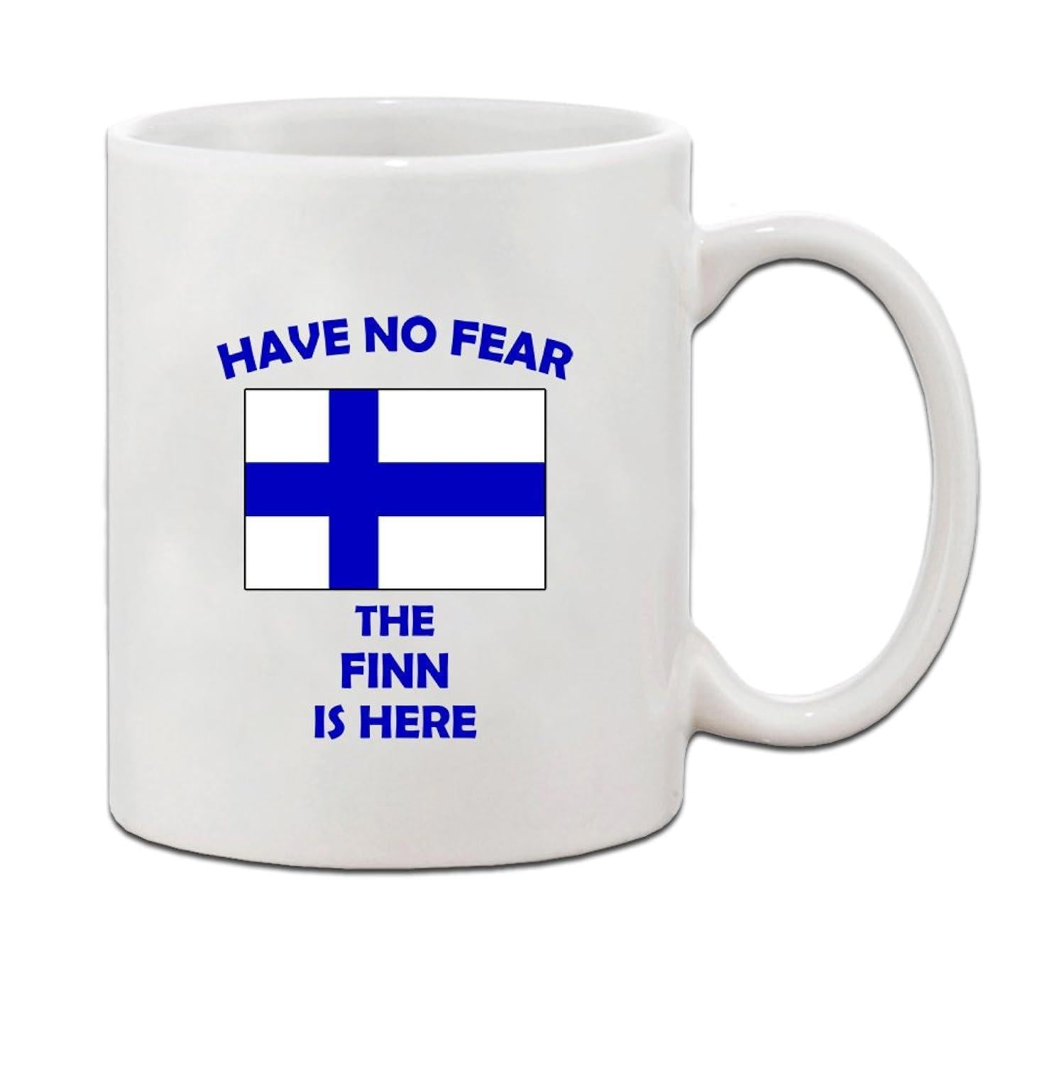 Tailorly White Ceramic 11 oz Mug - Have No Fear The Finn Is Here National Flag Of Finland Featured On A Classic