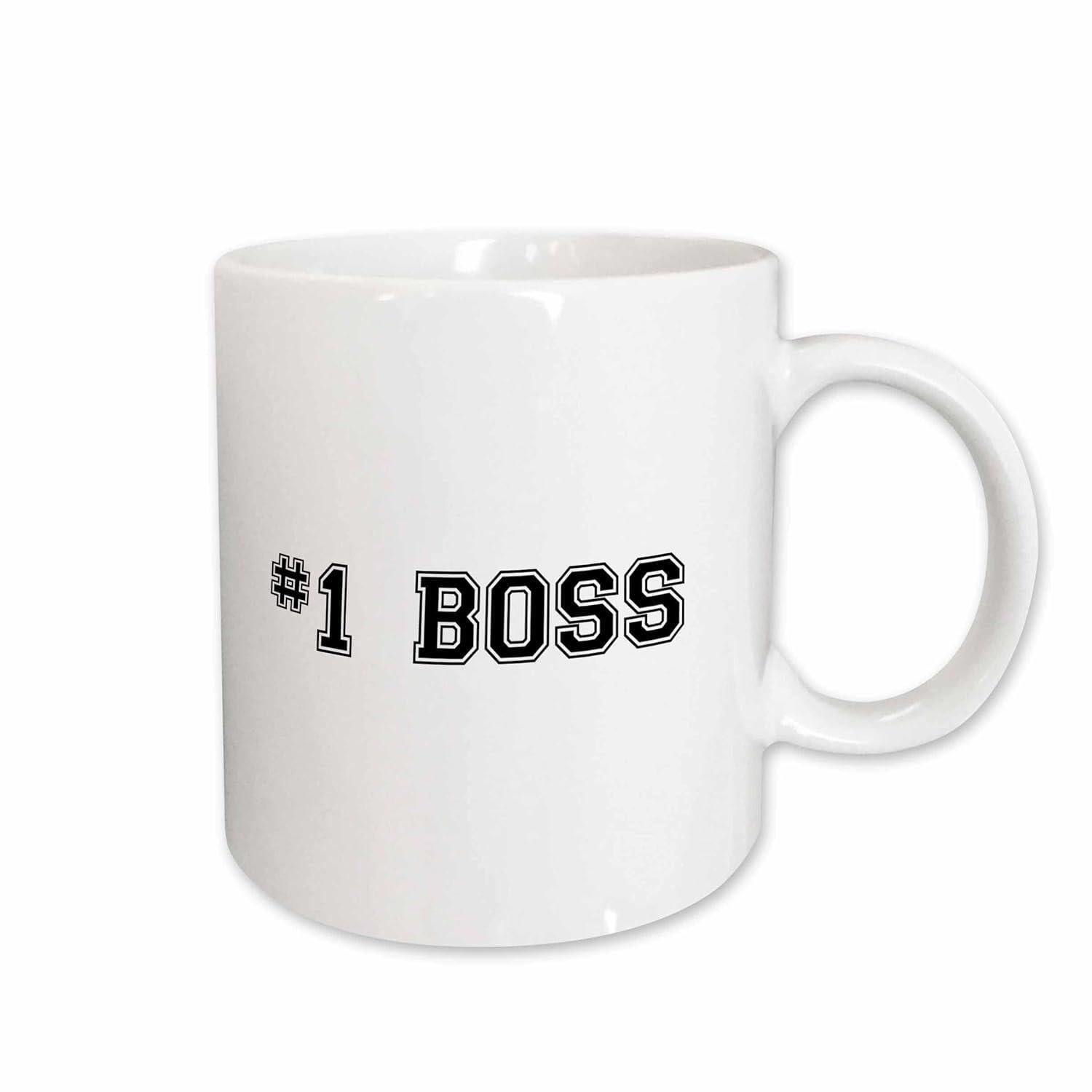 Tailorly White Ceramic 11 oz Mug - Boss Classic Minimalist White Ceramic Vessel With Bold Collegiate Lettering Mug