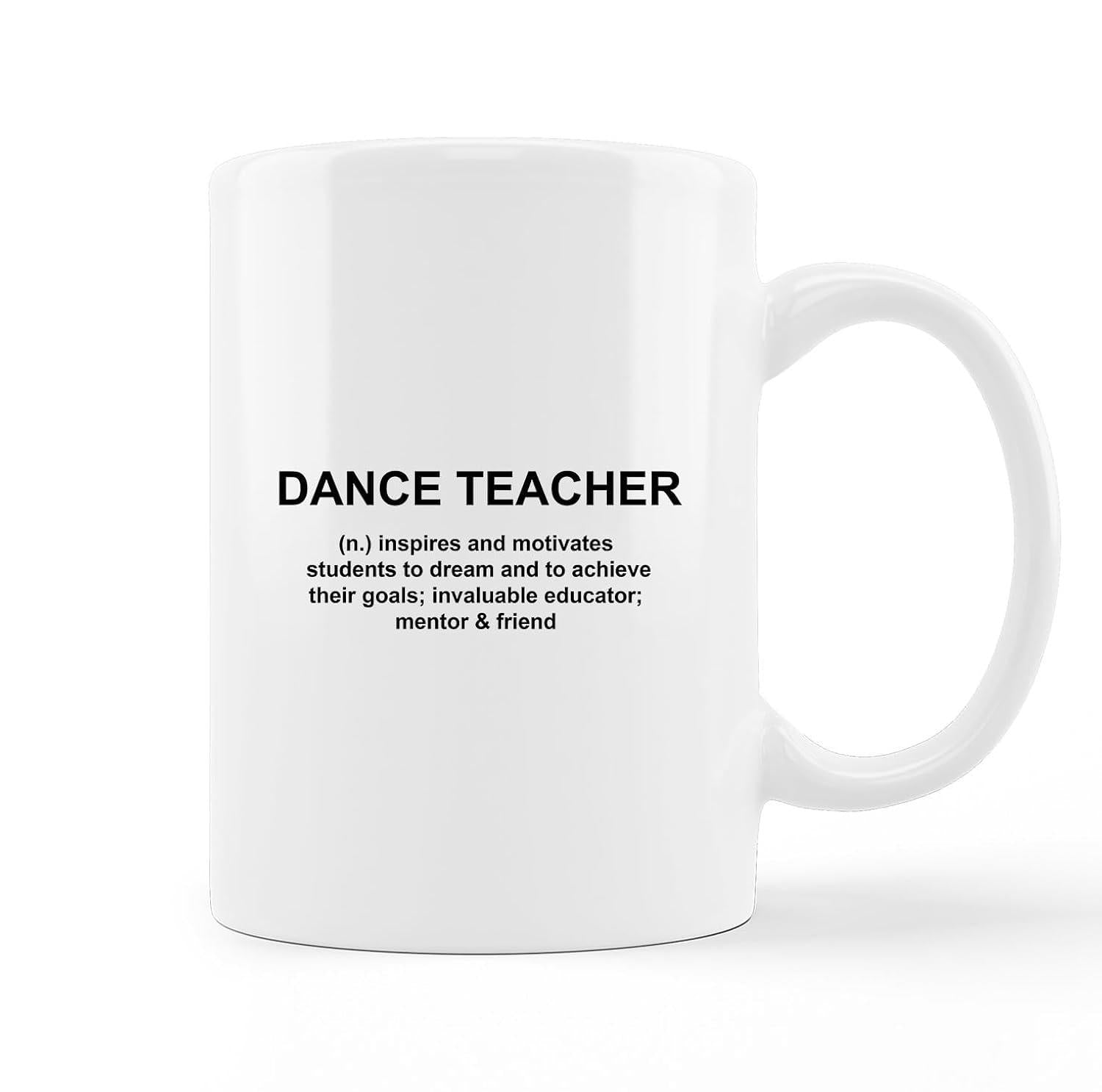 Tailorly White Ceramic 11 oz Mug - Dance Teacher Minimalist Dictionary Definition Layout With Bold Black Typography Educational Print