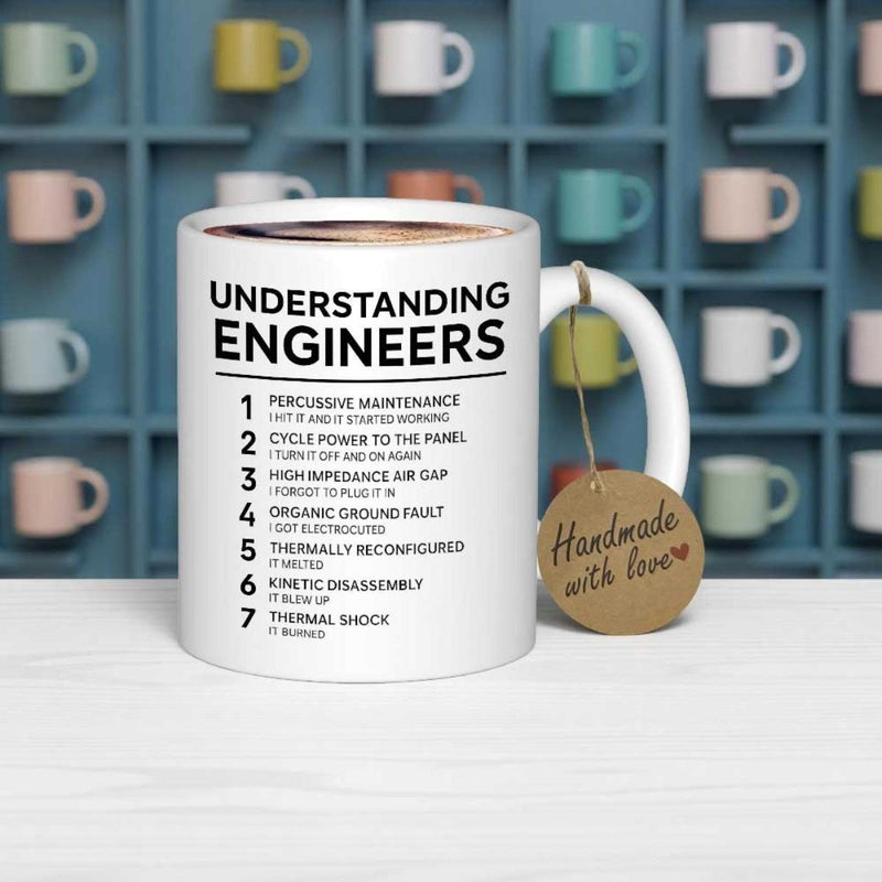 Tailorly White Ceramic 11 oz Mug - Understanding Engineers Minimalist With List Of Humorous Technical Definitions Mug