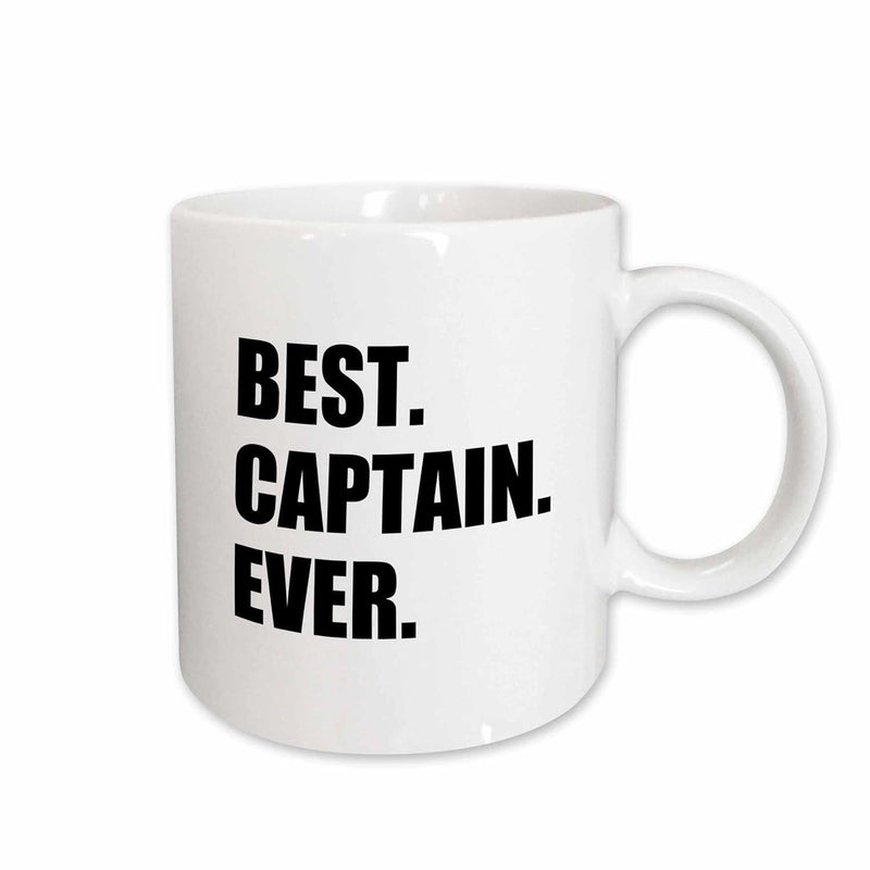 Tailorly White Ceramic 11 oz Mug - Best Captain Ever Minimalist Bold Black Typography On A Smooth Surface Ceramic Mug