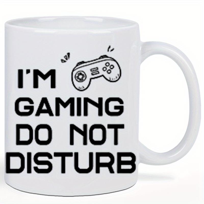 Tailorly White Ceramic 11 oz Mug - I M Gaming Do Not Disturb Simple Black Line Art Of A Handheld Console Controller