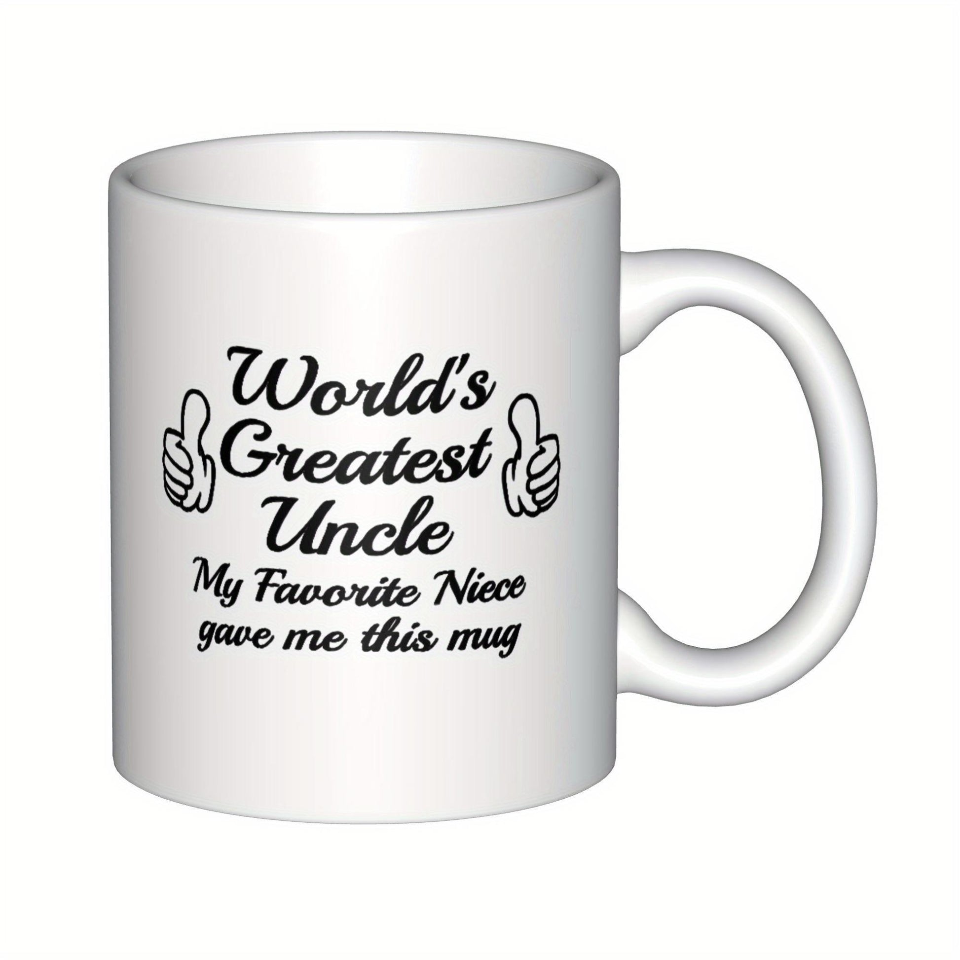 Tailorly White Ceramic 11 oz Mug - Worlds Greatest Uncle My Favorite Niece Gave Me This Mug Featuring Two Simple Hand Icons Giving A Double Thumbs Up Mug