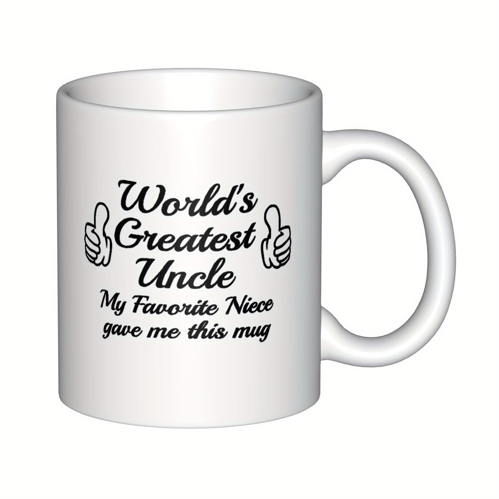 Tailorly White Ceramic 11 oz Mug - Worlds Greatest Uncle My Favorite Niece Gave Me This Mug Featuring Two Simple Hand Icons Giving A Double Thumbs Up Mug