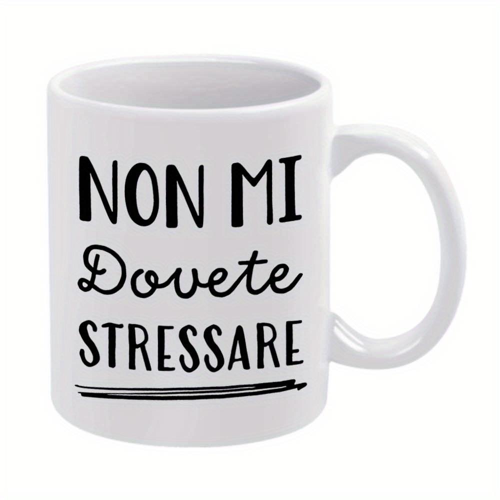 Tailorly White Ceramic 11 oz Mug - Minimalist White Ceramic Vessel With Bold Black Artistic Typographic Design Mug
